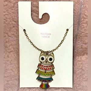 ✨3 FOR $18✨ MIX & MATCH…NEW “TARGET” OWL MULTI-COLORED NECKLACE W/GOLD CHAIN.